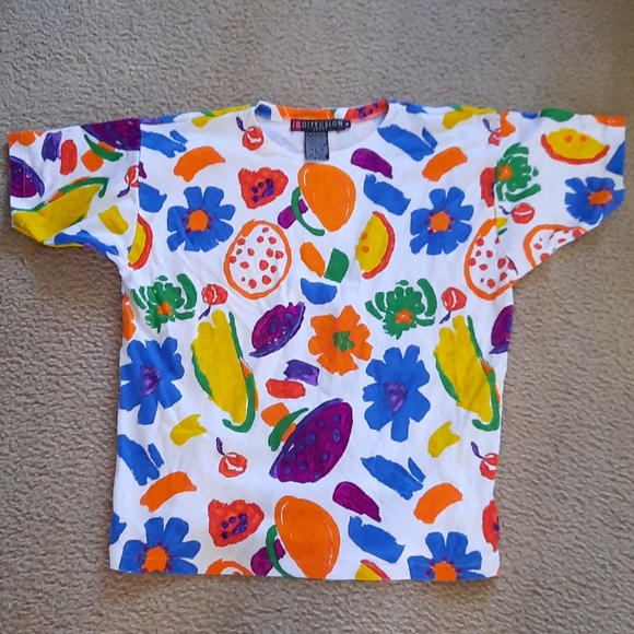I.B. Diffusion Tops - Vintage 1989 I.B. Diffusion Colorful Top